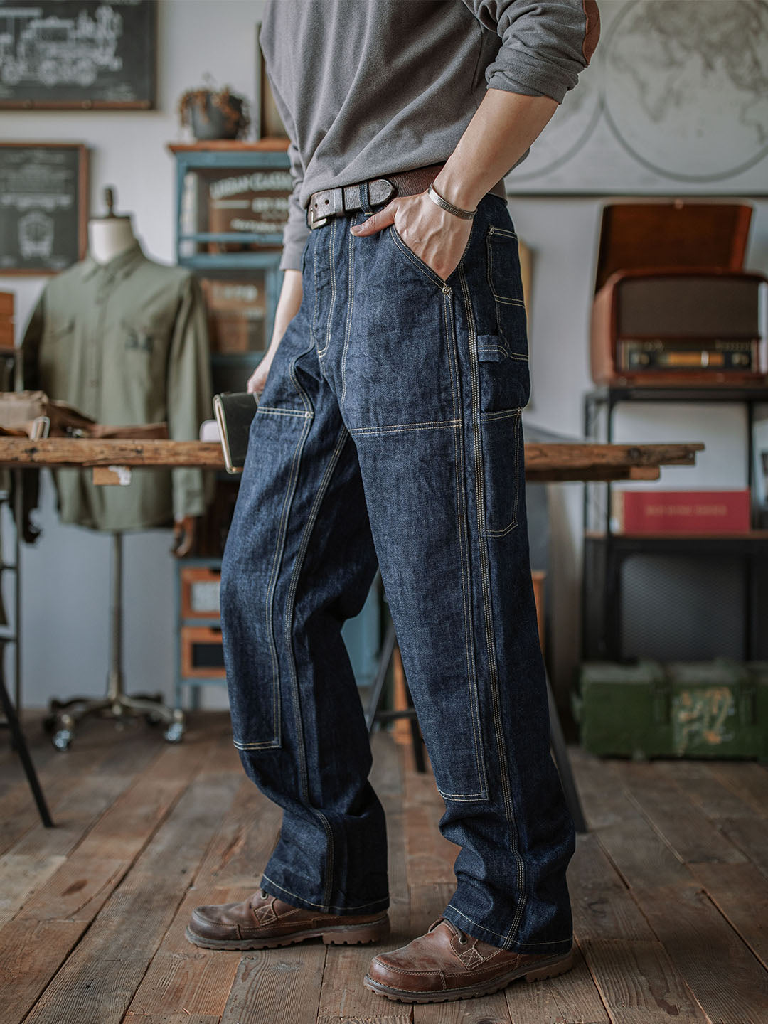 Men's Selvedge Denim Carpenter Pants
