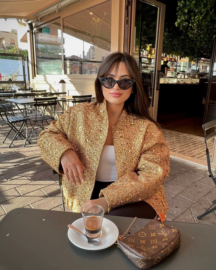Sequin Oversized Jacket for a Glamorous Look