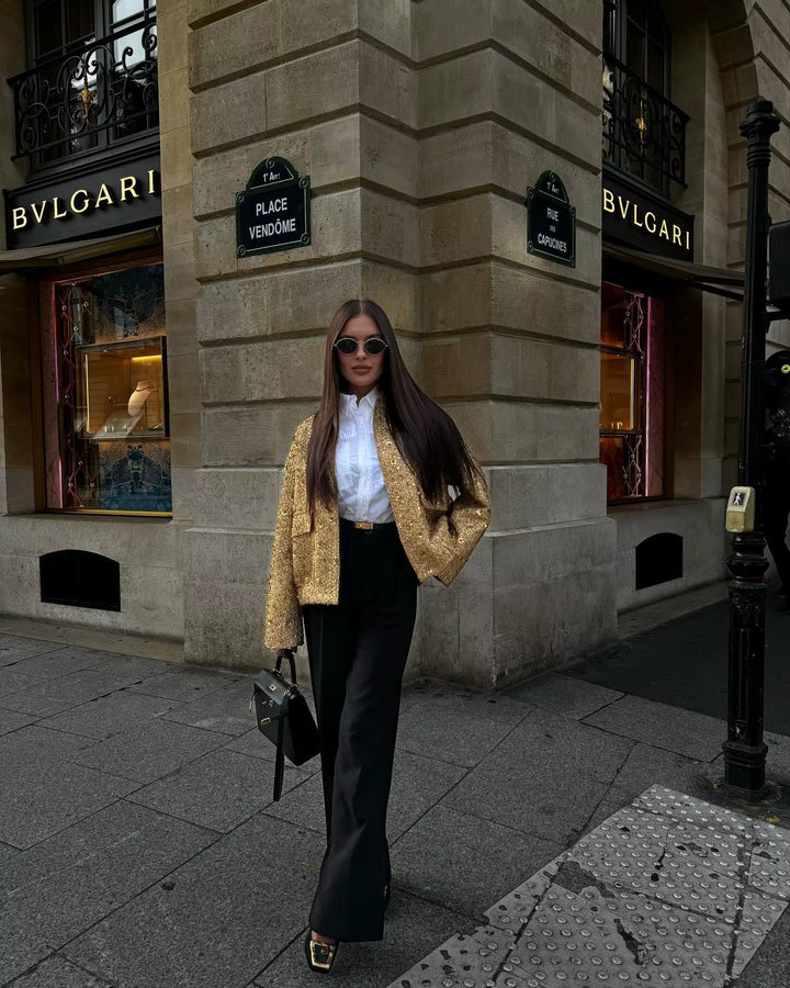 Sequin Oversized Jacket for a Glamorous Look
