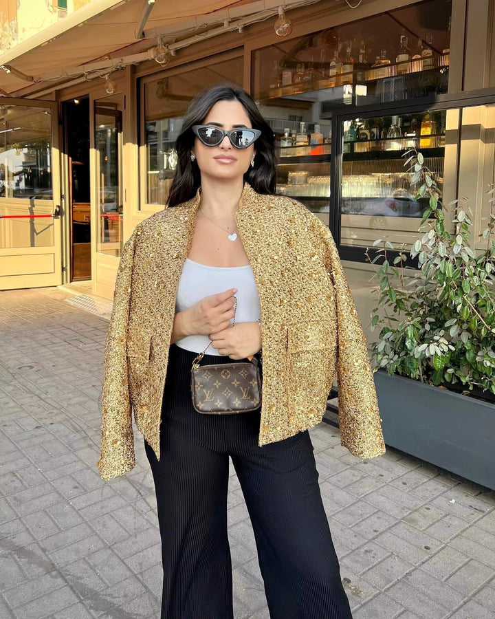Sequin Oversized Jacket for a Glamorous Look