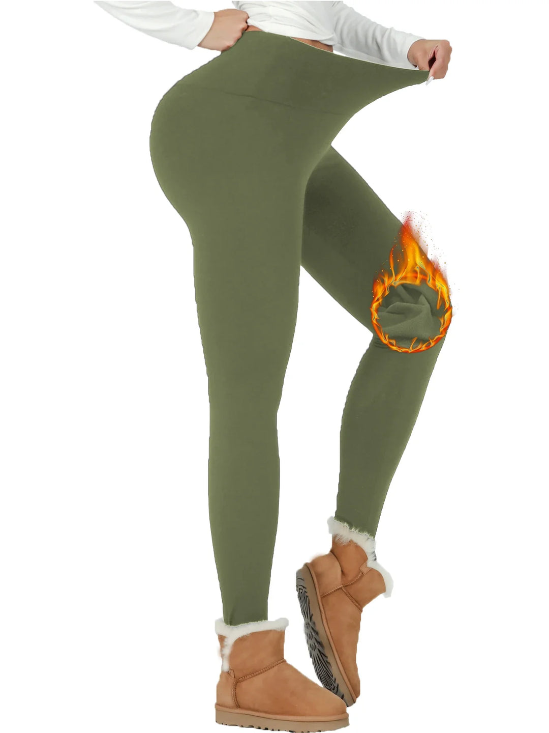 Women's High-Waisted Thermal Fleece Yoga Pants -13
