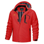 Lightweight Waterproof Windbreaker Jacket for Men with Mesh Lining Red-2