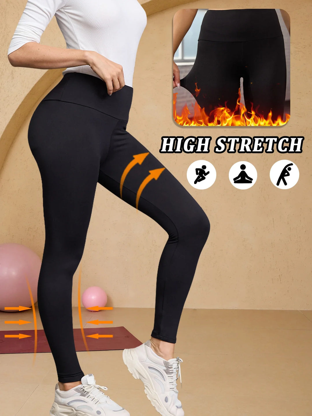 Women's High-Waisted Thermal Fleece Yoga Pants