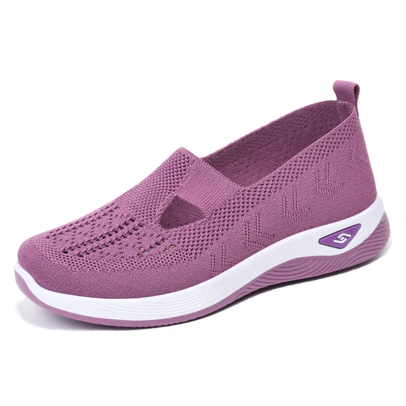 Women's Breathable Knit Sneakers Purple