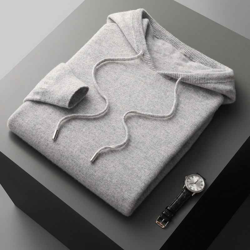 Sustainably Sourced Merino Wool Hoodie Warmth And Comfort Light Gray