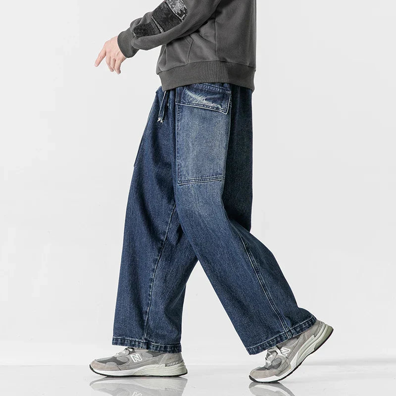 Men's Loose Fit Denim Jeans-MODAUTLET