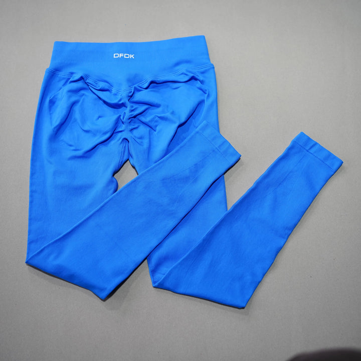 Women's High-Waisted Seamless Yoga Leggings for Tummy Control electric blue