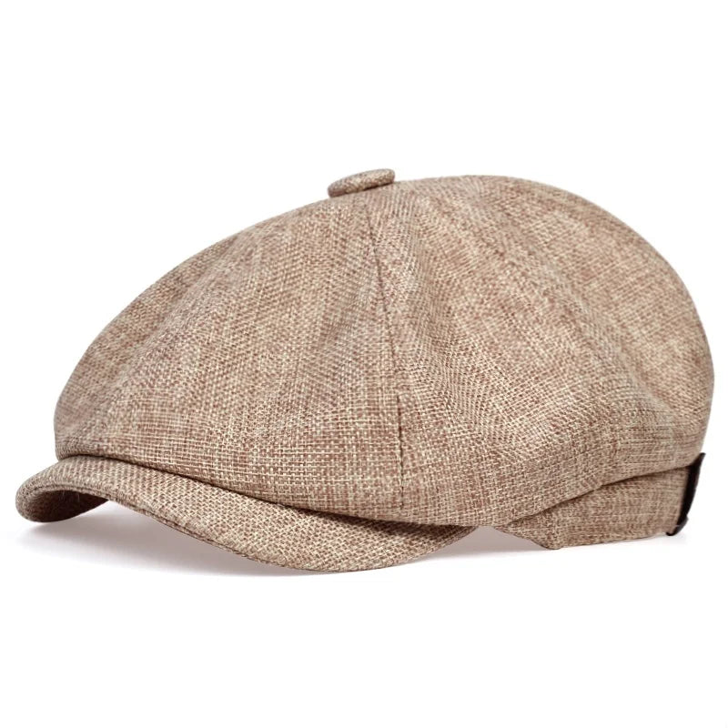 Unisex Casual Newsboy Hats beige One Size