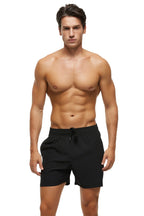 Men's Quick Dry Swim Trunks With Zipper Pockets Premium Black