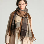 Plaid Velour Cashmere Scarf