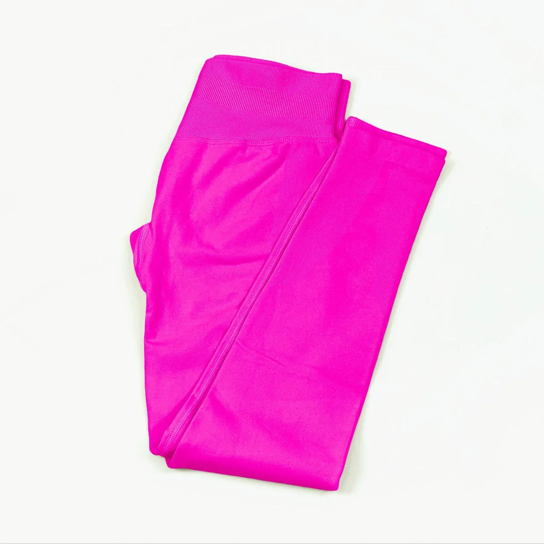 Women's Push-Up Low-Rise Seamless Yoga Leggings for Fitness Bright Rose