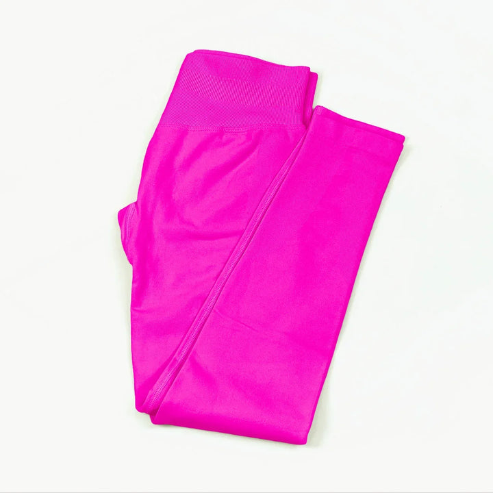 Women's Push-Up Low-Rise Seamless Yoga Leggings for Fitness Bright Rose