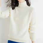 Women's Classic Mock-Neck Sweater Beige