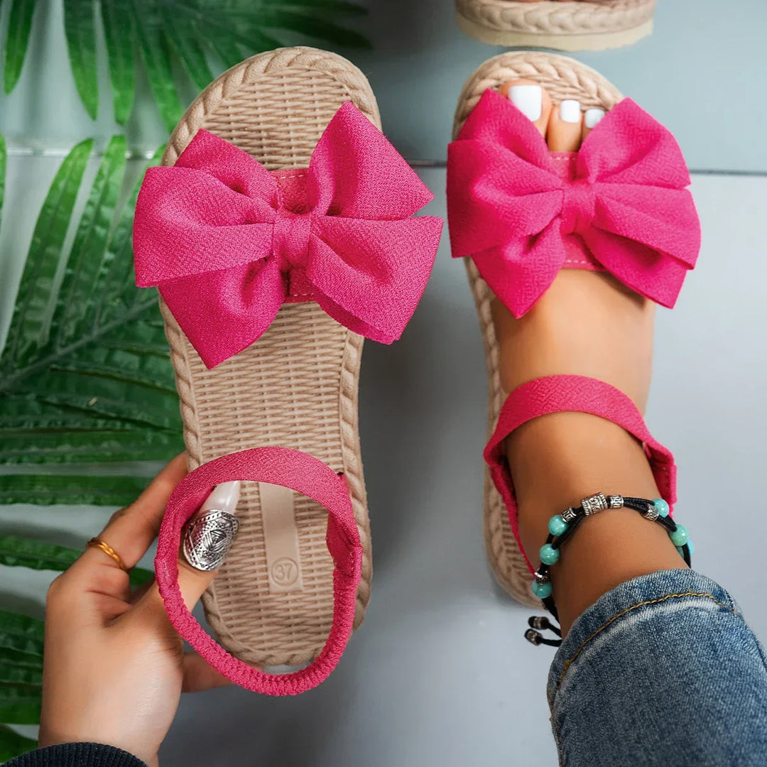 Women's Bow Tie Flat Sandals-MODAUTLET