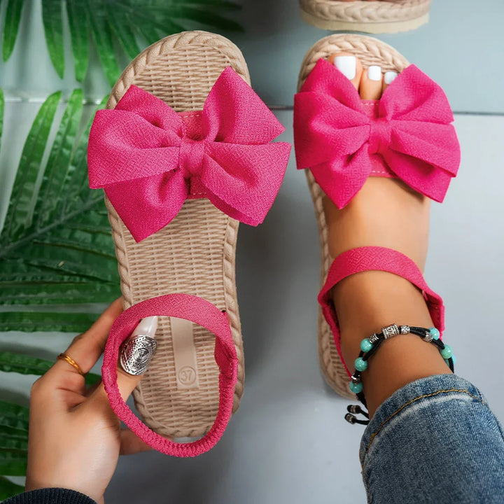 Women's Bow Tie Flat Sandals-MODAUTLET