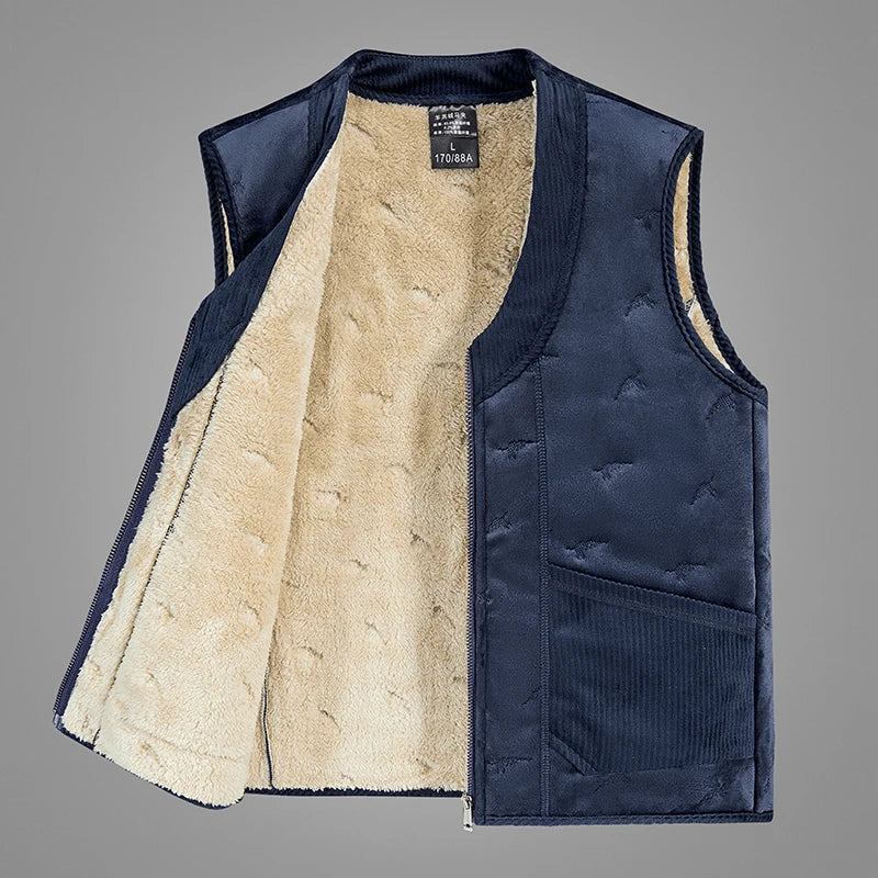 Herren-Steppweste mit Sherpa-Futter