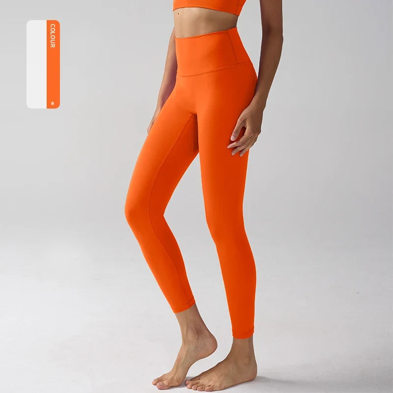 Women's High Waisted Leggings for Yoga, Fitness, and Everyday Use Orange