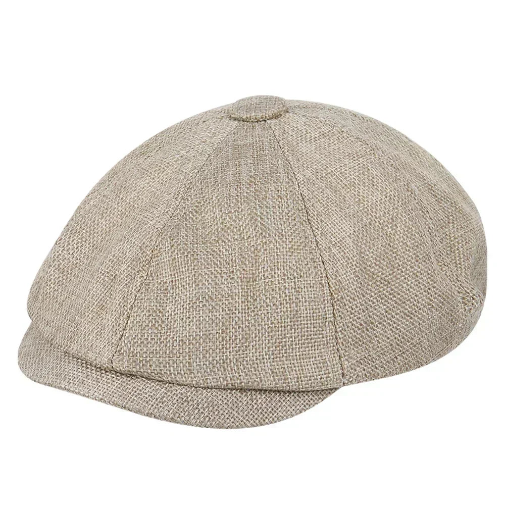 Heritage Style Vintage Tweed Flat Cap – Unisex Peaky Blinders Inspired Brown1 One Size