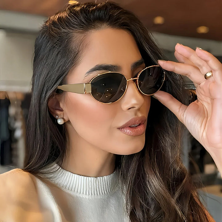 Trendy Unisex Oval Metal Frame Sunglasses-MODAUTLET