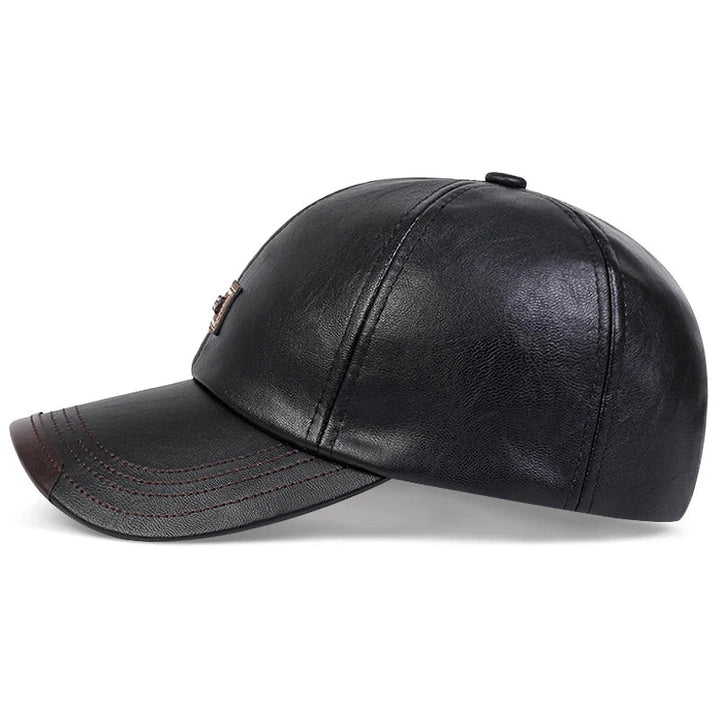 Authentic Cowhide Leather Dad Cap-MODAUTLET