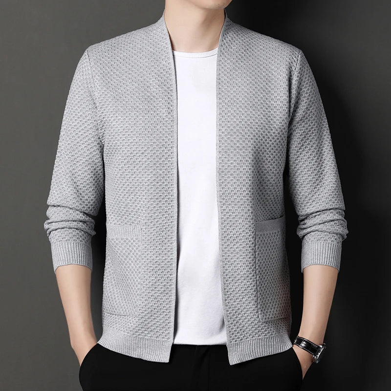 Brushed Jacquard Blazer With Embossed Texture For Men-MODAUTLET