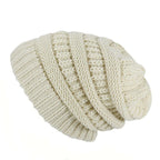 Cozy Satin-Lined Knit Beanie Hat Beige One Size