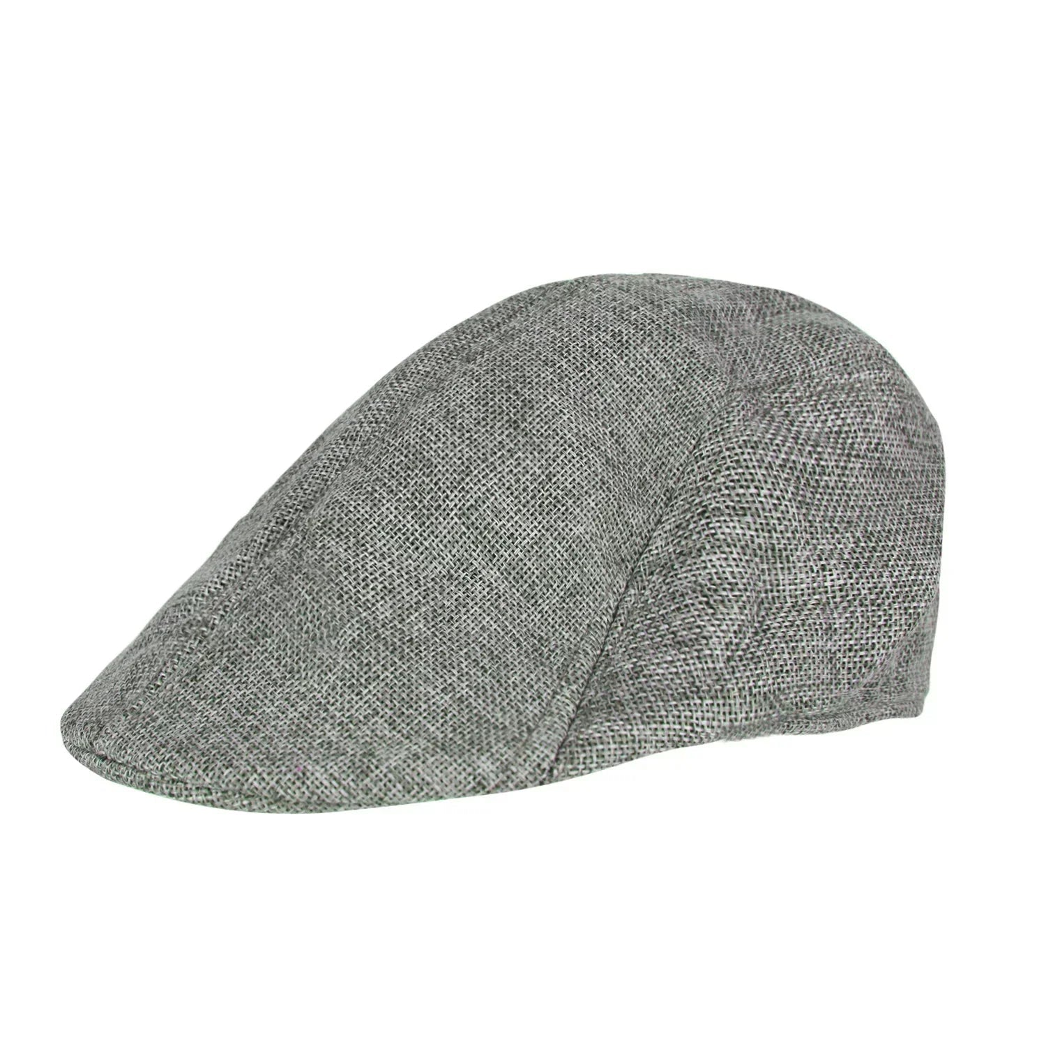 Heritage Style Vintage Tweed Flat Cap – Unisex Peaky Blinders Inspired Grey4 One Size