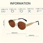 Trendy Unisex Oval Metal Frame Sunglasses