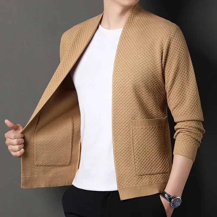 Brushed Jacquard Blazer With Embossed Texture For Men-MODAUTLET