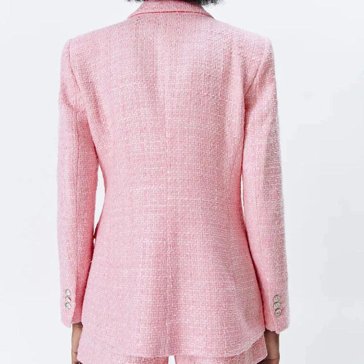 Tweed Double-Breasted Blazer-MODAUTLET
