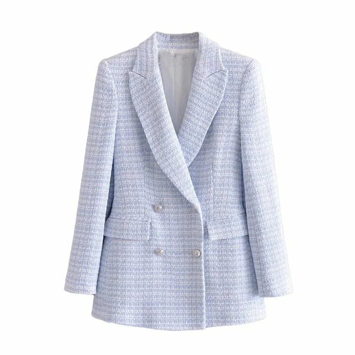 Tweed Double-Breasted Blazer-MODAUTLET