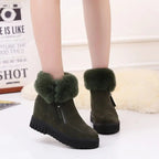 Women's Stylish & Comfortable Short Winter Boots with Integrated Heel
