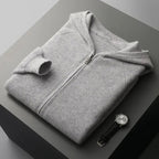 Zip Cashmere Cardigan Gray