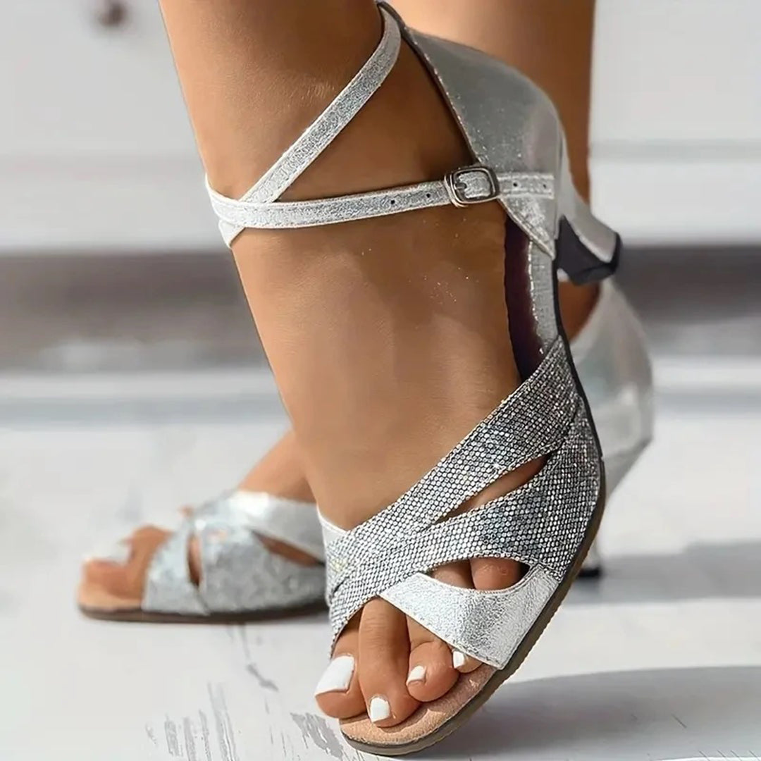 Women's Sparkling Peep Toe Sandals-MODAUTLET