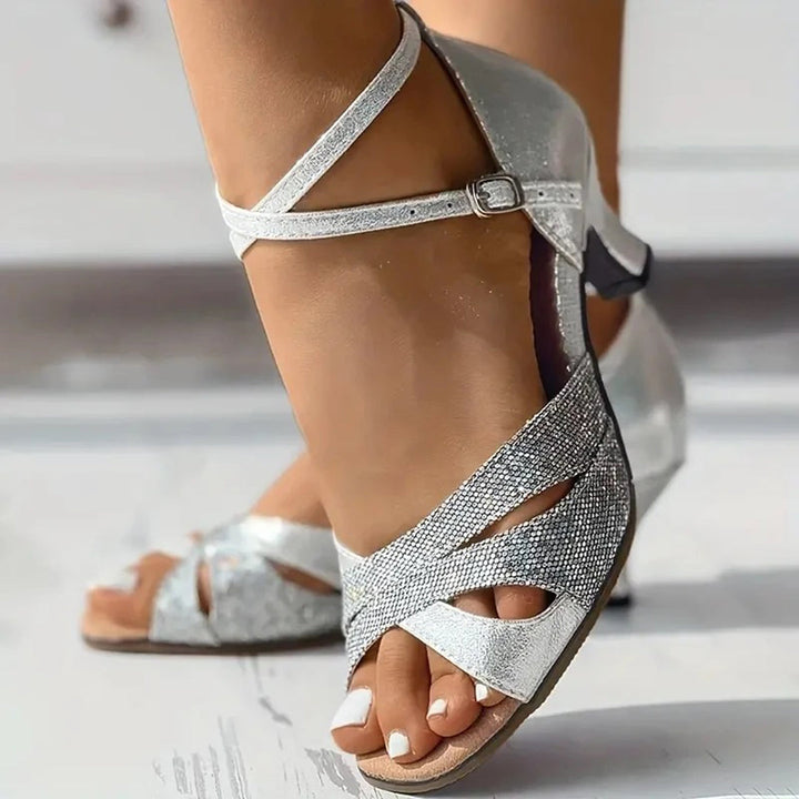 Women's Sparkling Peep Toe Sandals-MODAUTLET