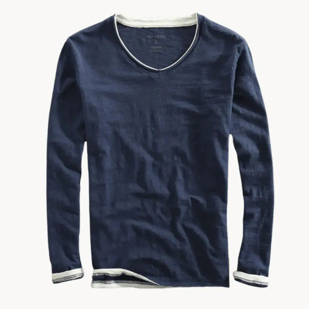 Men's Cotton Long Sleeve Shirt Navy Blue (Almost Sold Out!)