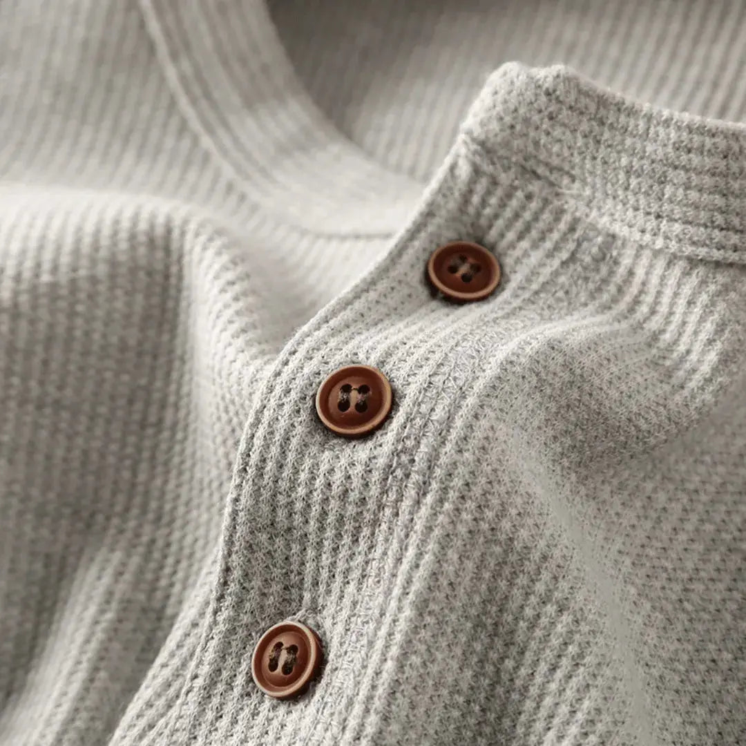 Heritage Cotton Henley Shirt by Simmons