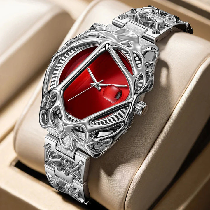 Skeleton Inferno Watch - Unique Design Timepiece Red