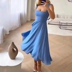 Women's Sleeveless Midi Dress – Chic and Comfortable Style Blue