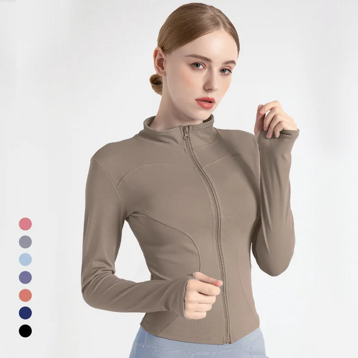 Slim Fit Tracksuit Jacket for a Stylish Look Cocoa