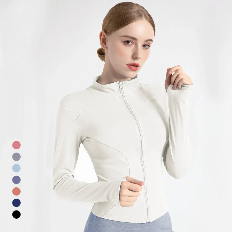 Slim Fit Tracksuit Jacket for a Stylish Look White