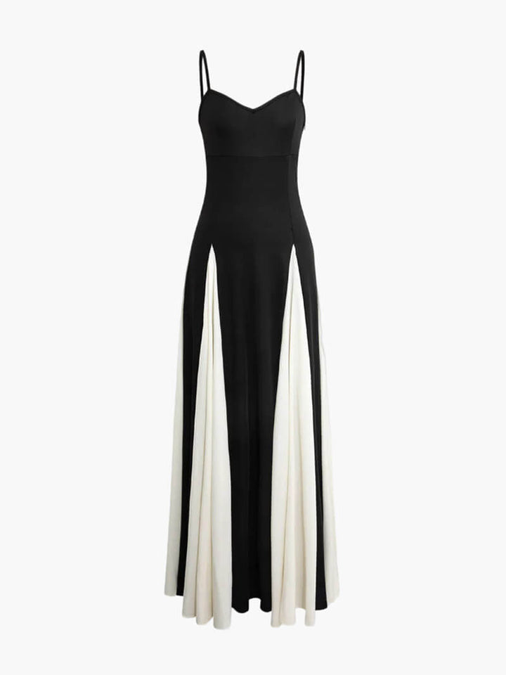 Women's Elegant Black and White Maxi Dress