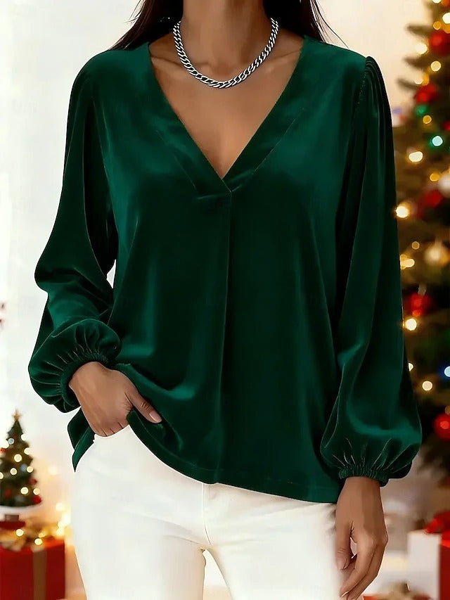 Women's Elegant Nightfall Blouse Green