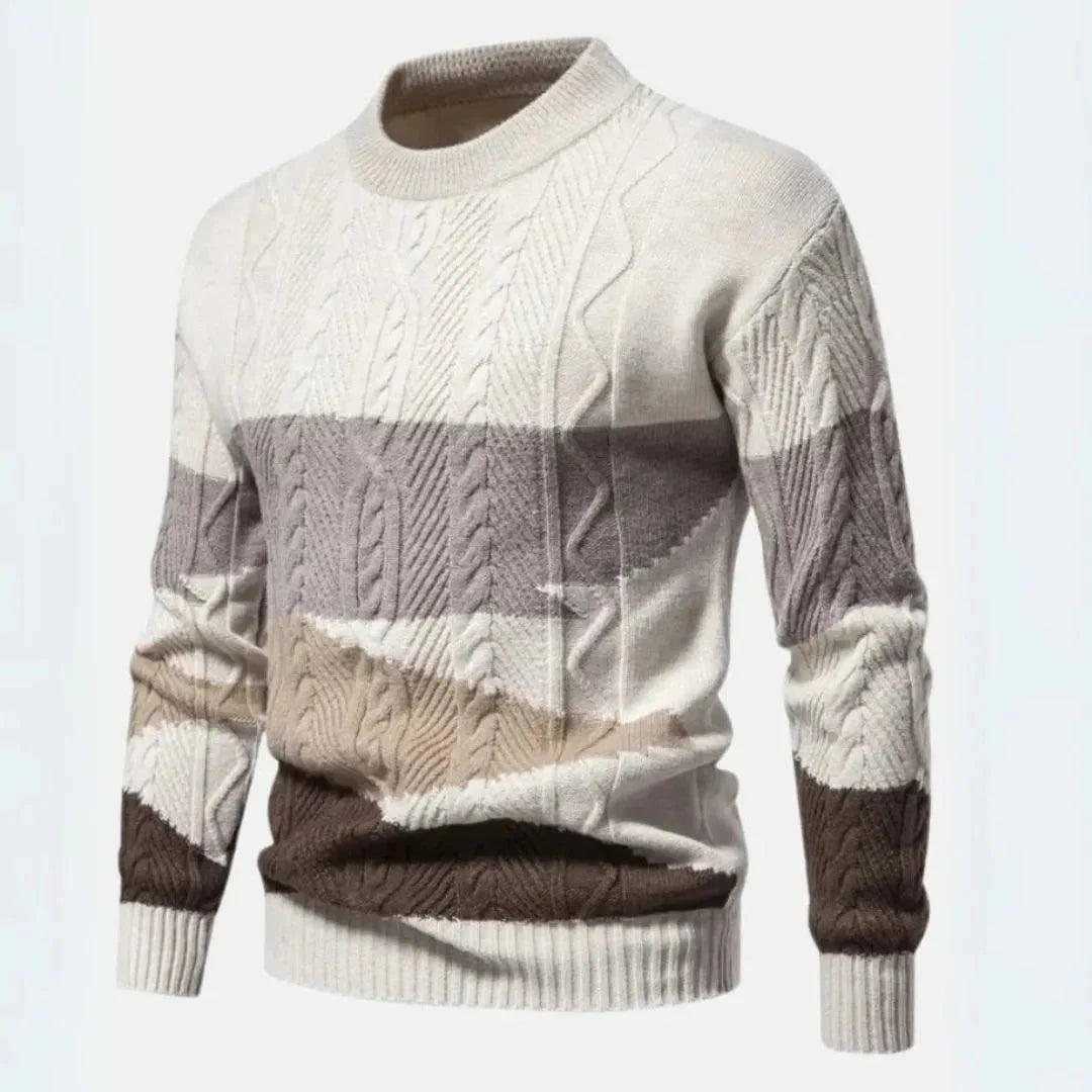 Gradient Cable-Knit Sweater for Stylish Comfort