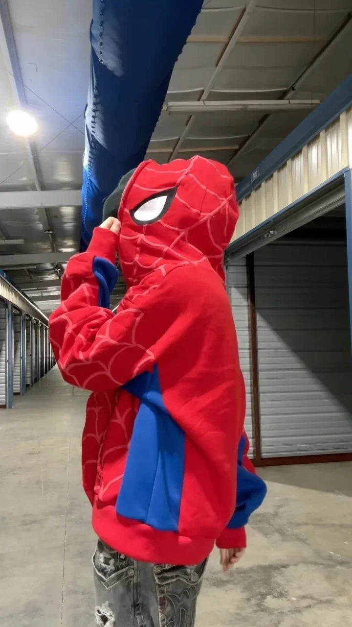 Spider Print Hoodie - Y2K Hip Hop Streetwear-MODAUTLET