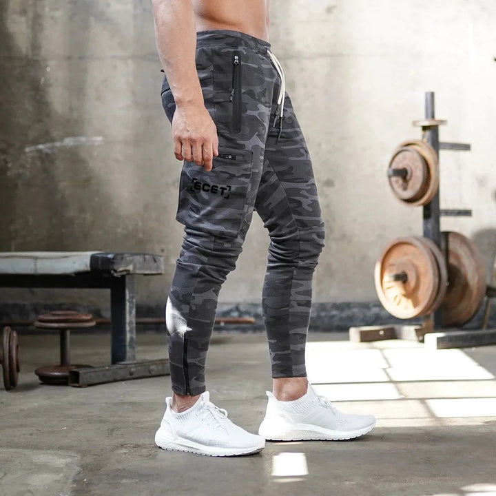 Pantalon de jogging sportif ajusté pour homme avec poches zippées