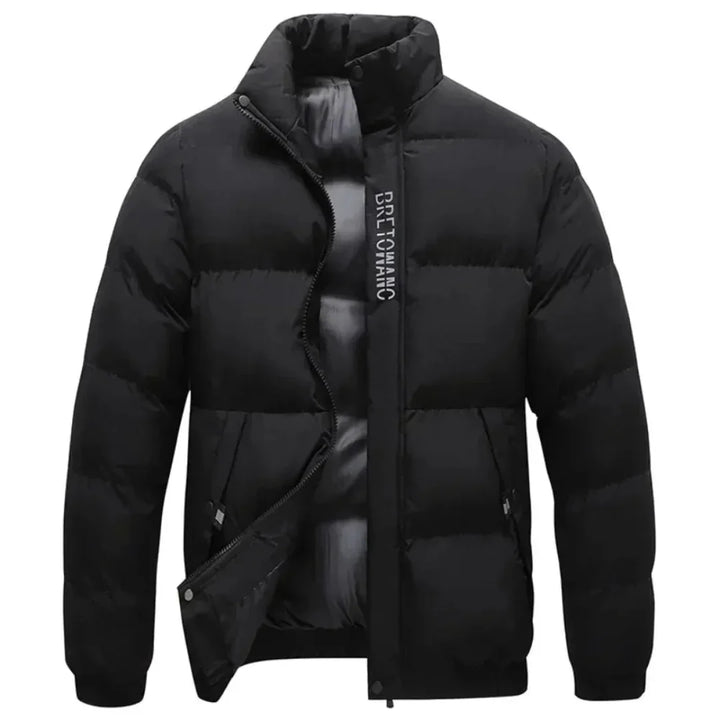 Stand-Collar Puffer Jacket Black