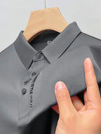 Men's Wrinkle-Free Polo T-Shirt Gray