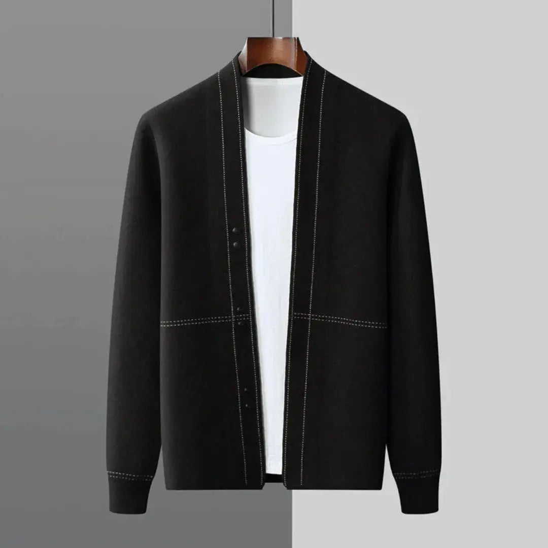 Virgin Wool Cardigan - Premium Quality Knitwear Black