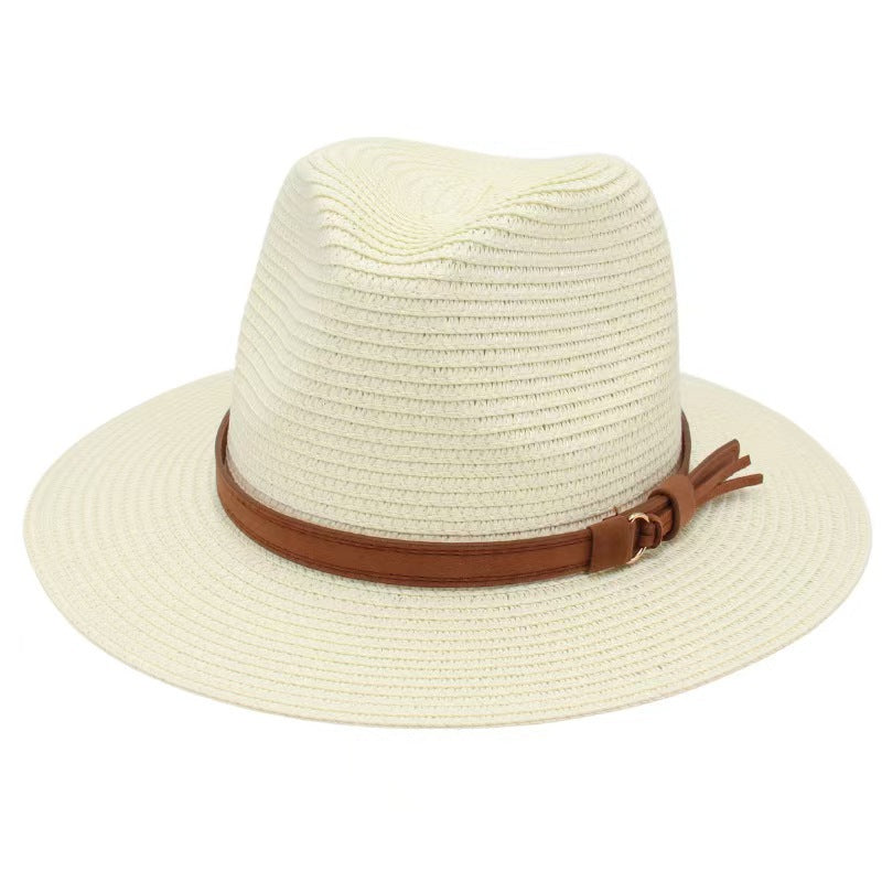 Straw-woven Breathable Casual Straw Hat Milky White M